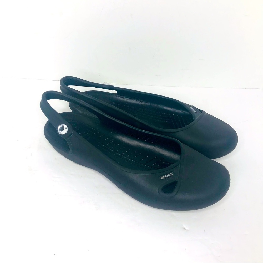Crocs Alice Mary Janes Flats Shoes Clogs Slip On Women's Size 10 Black
